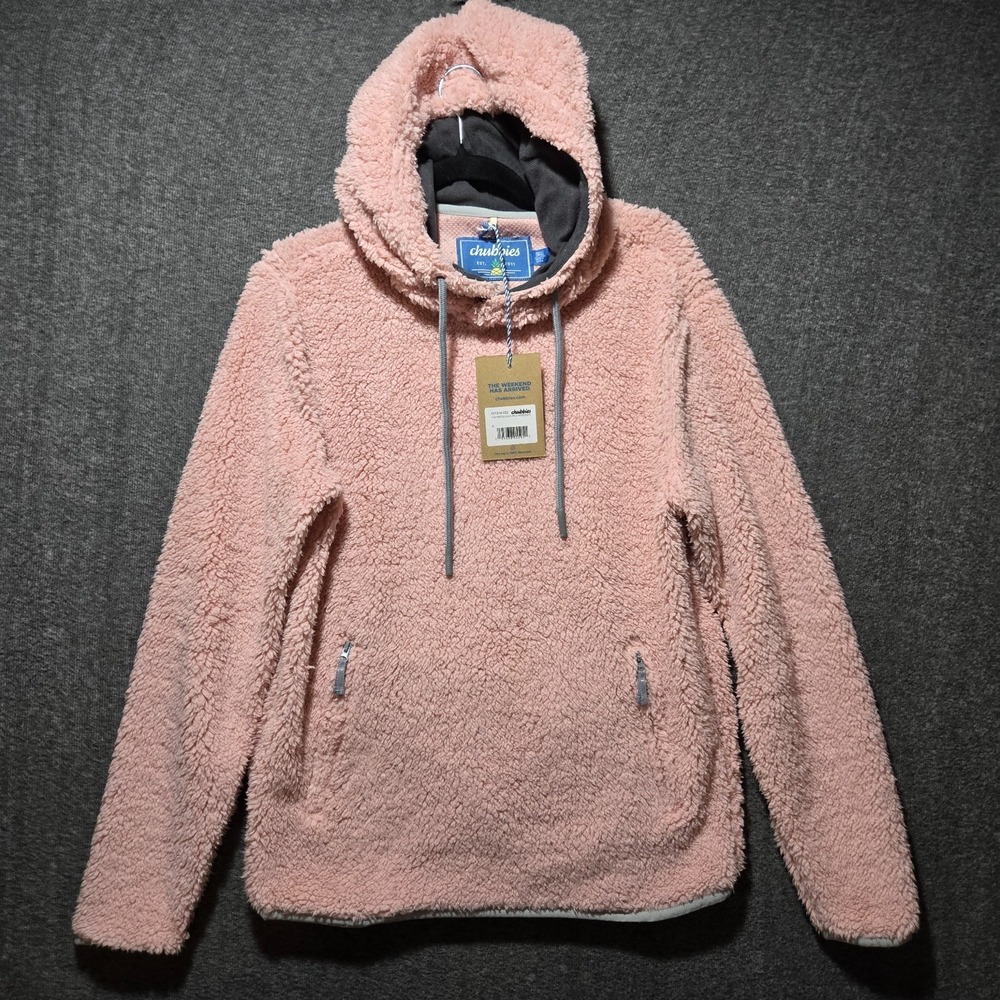 Chubbies‎ High Pile 2.0 Hoodie Light Pink Size Small NWT Mens Womens Unisex